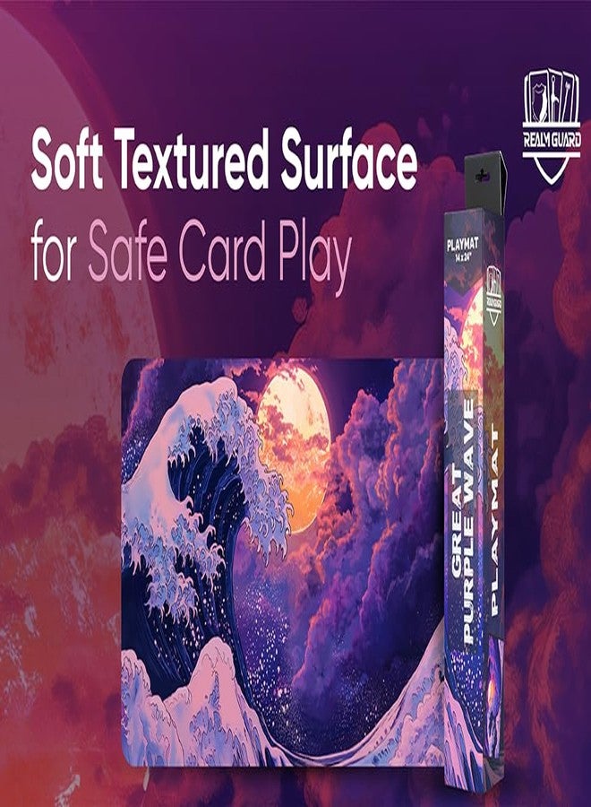 Realm Guard بساط لعب Realm Guard - مقاس 14x24 (لعبة بطاقات التداول/السحر) (موجة أرجوانية عظيمة) - Image 4